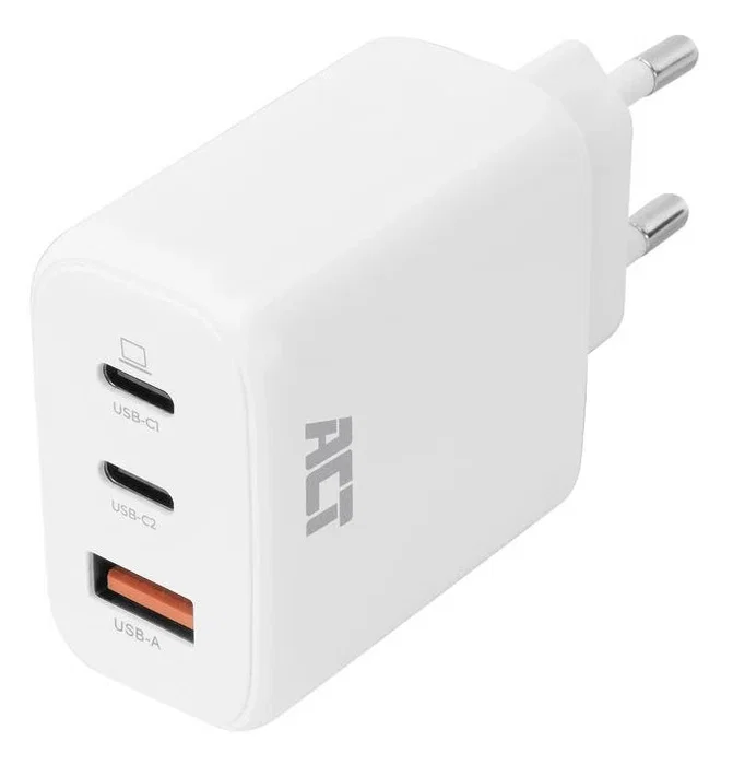 Act AC2170 Cargador 65 W con 3 Puertos USB-C y USB-A Blanco Act AC2170 Cargador 65 W con 3 Puertos USB-C y USB-A Blanco