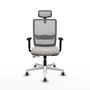 PIQUERAS Y CRESPO Silla de oficina Haches con Mecanismo Sincro/Traslack Blanco y Gris