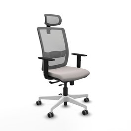PIQUERAS Y CRESPO Silla de oficina Haches con Mecanismo Sincro/Traslack Blanco y Gris
