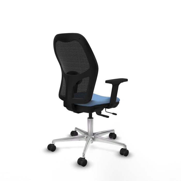 PIQUERAS Y CRESPO Silla de oficina Jorquera con mecanismo Sincro/Traslack, Azul cielo y Negro