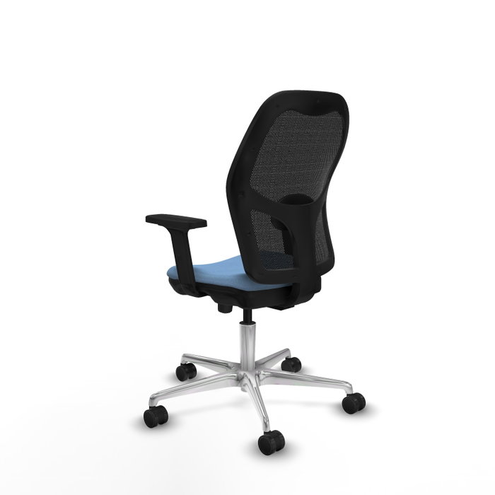 PIQUERAS Y CRESPO Silla de oficina Jorquera con mecanismo Sincro/Traslack, Azul cielo y Negro
