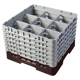 CAMBRO Cesta de lavado 9 comp. 6 alturas Negro