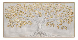 DKD Home Decor Cuadro Lienzo Árbol Pintado a Mano 140x70x3,7 cm
