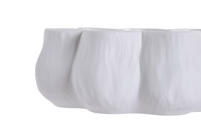 DKD Home Decor Centro de Mesa Cerámica Blanco 25x25x8.5 cm