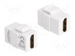 DeLOCK 87876 Módulo Keystone HDMI hembra a HDMI hembra Blanco
