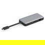 Digitus Base de Conexión USB-C de Viaje con 7 Puertos - HDMI (x2), USB 3.2 Gen 2, Ethernet Gigabit, Lector SD/MicroSD, Carga PD 100W, 4K 60Hz, Aluminio, Color Negro y Gris