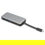 Digitus Base de Conexión USB-C de Viaje con 7 Puertos - HDMI (x2), USB 3.2 Gen 2, Ethernet Gigabit, Lector SD/MicroSD, Carga PD 100W, 4K 60Hz, Aluminio, Color Negro y Gris