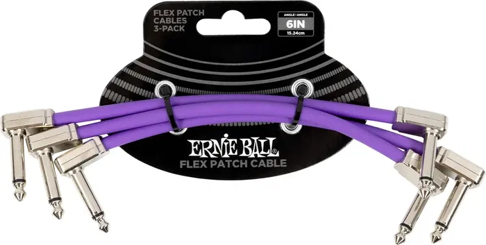 Ernieball Cable Flex Patch 6" Morado - Pack 3 Unidades, Alta Flexibilidad para Pedaleras Ernieball Cable Flex Patch 6" Morado - Pack 3 Unidades, Alta Flexibilidad para Pedaleras