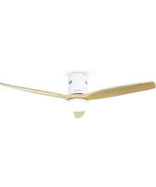 Grunkel Ventilador de Techo con Luz LED 41W, 6 Velocidades, Temporizador Hasta 8 Horas, Control Remoto, Aspas de 132 cm, Madera Clara, Motor DC, Modo Brisa