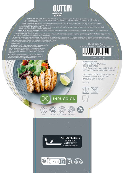 Inde Pack de 6 Sartenes de Aluminio Forjado 24 cm con Recubrimiento Absolut Quttin para Inducción Inde Pack de 6 Sartenes de Aluminio Forjado 24 cm con Recubrimiento Absolut Quttin para Inducción