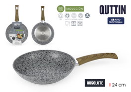 Inde Pack de 6 Sartenes de Aluminio Forjado 24 cm con Recubrimiento Absolut Quttin para Inducción