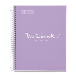 Bloc Miquelrius Emotions Notebook 1 Micro.Tapa Extra A5 80H 90G Cuadric.5X5 Lavanda (Set de 5)