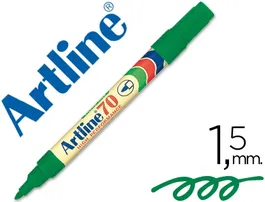 Rotulador Artline Marcador Permanente Ek-70 Verde Punta Redonda 1.5 mm Papel Metal Y Cristal 12 unidades