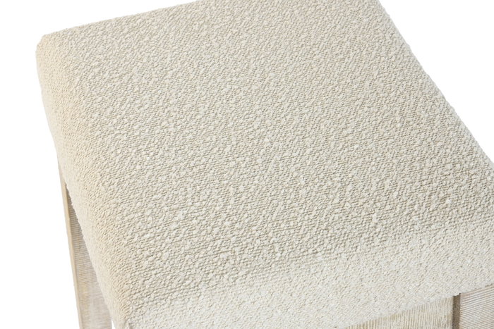 DKD Home Decor Barra Cocina Moderno Natural Blanco Mango y Mármol 40 x 96 x 112 cm Set de 3 Taburetes