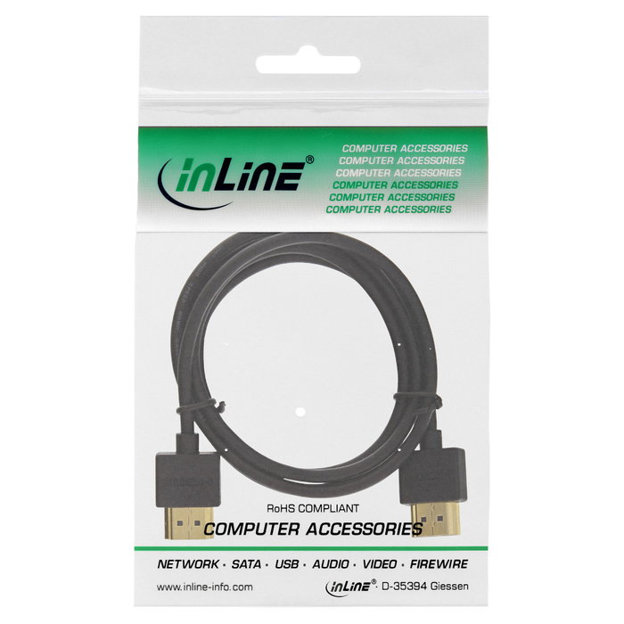 InLine 17502S Cable HDMI HighSpeed Superslim de 1,8 m Negro InLine 17502S Cable HDMI HighSpeed Superslim de 1,8 m Negro