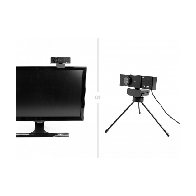 DeLOCK 96400 Webcam USB UHD 4K con Micrófono y Trípode