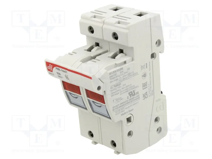 DF ELECTRIC Portafusibles PMX para Raíl DIN 50A 690VAC 2 Polos DF ELECTRIC Portafusibles PMX para Raíl DIN 50A 690VAC 2 Polos