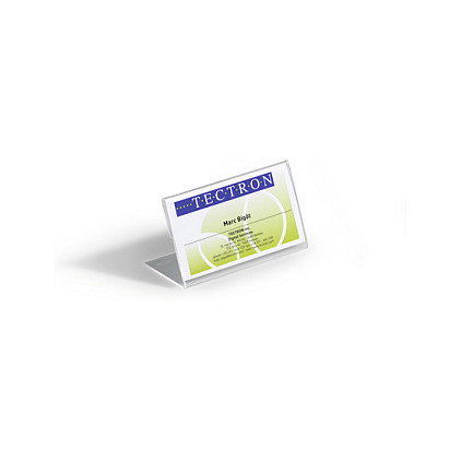 Durable 8055-19 Placa de identificación de mesa acrílica transparente 52x100mm, 10 unidades