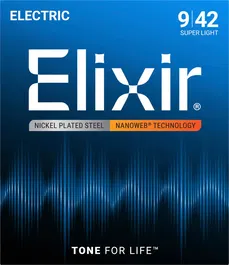Elixir Juego Eléctrica Nanoweb XL 09-42 Cuerdas para Guitarra