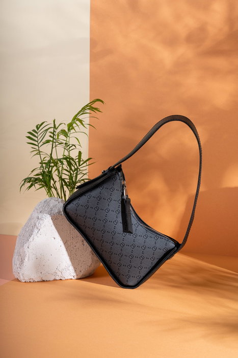 Lucky Bees 1296 Bolso de Hombro Cuero Polivinilo Gris, Negro 23x7x15 cm Lucky Bees 1296 Bolso de Hombro Cuero Polivinilo Gris, Negro 23x7x15 cm