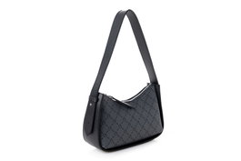 Lucky Bees 1296 Bolso de Hombro Cuero Polivinilo Gris, Negro 23x7x15 cm