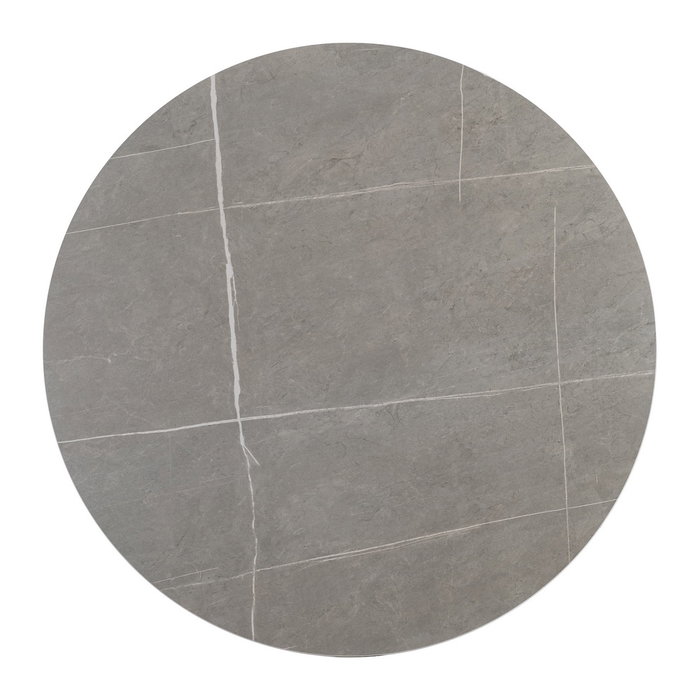 Mesa Comedor Gris Piedra Sinterizada 100 X 100 X 75 cm