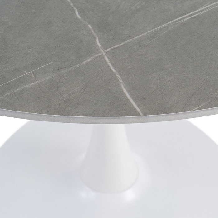 Mesa Comedor Gris Piedra Sinterizada 100 X 100 X 75 cm