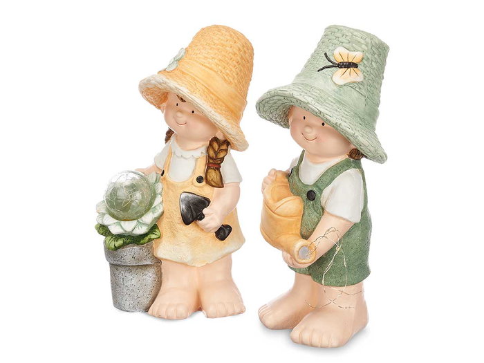 Ibergarden Figura Solar Regadera Surtidos Mod 24x45x18.5 cm Poliresina 1.2v + 1xAAA (Set de 2)