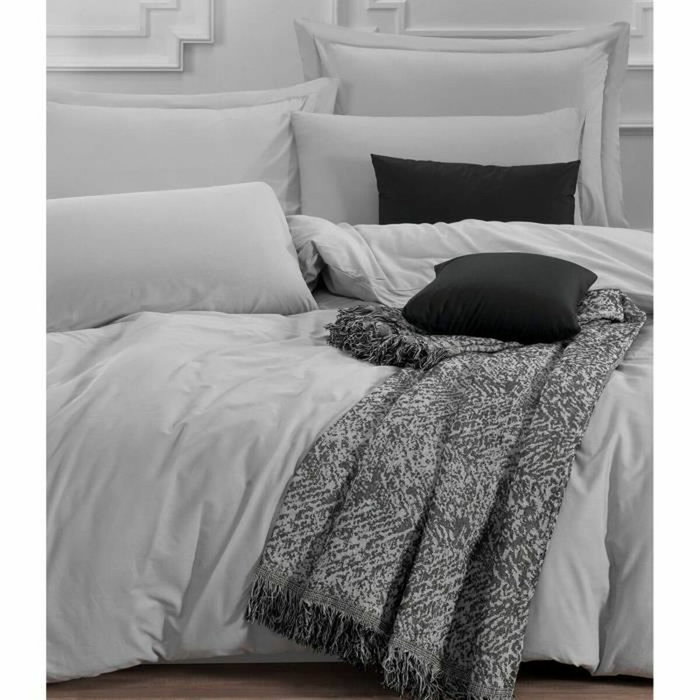 Aucune Juego de cama Gris con funda nórdica de 220x240 cm y 2 fundas de almohada de 60x60 cm