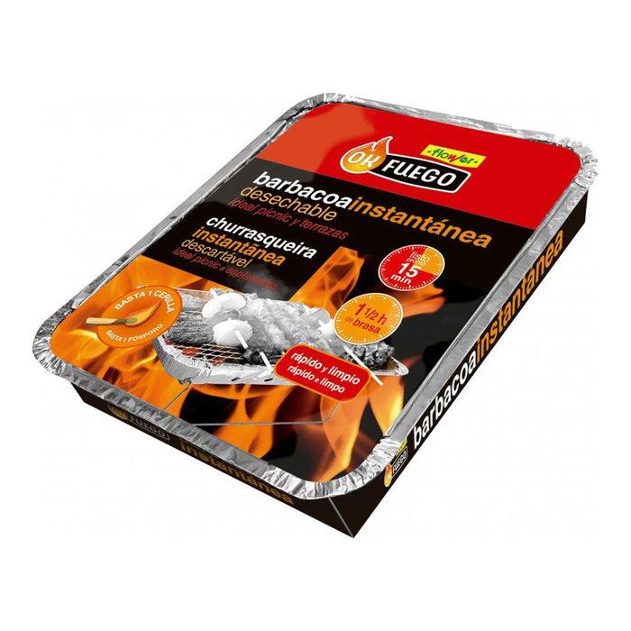 Flower Barbacoa Instantánea Desechable Okfuego, se Enciende con una Cerilla, Brasa 90 Min, para Picnic Flower Barbacoa Instantánea Desechable Okfuego, se Enciende con una Cerilla, Brasa 90 Min, para Picnic