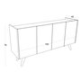 Hanah Home Consola Moderna Blanca 150x76x40 cm, Tablero de Partículas Melamina, Estilo Sofisticado y Funcional