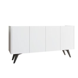 Hanah Home Consola Moderna Blanca 150x76x40 cm, Tablero de Partículas Melamina, Estilo Sofisticado y Funcional