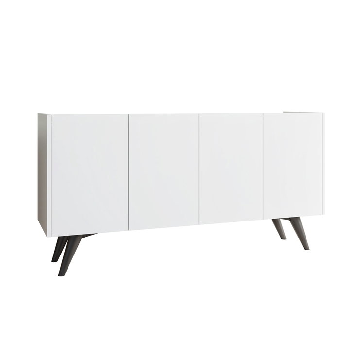 Hanah Home Consola Moderna Blanca 150x76x40 cm, Tablero de Partículas Melamina, Estilo Sofisticado y Funcional Hanah Home Consola Moderna Blanca 150x76x40 cm, Tablero de Partículas Melamina, Estilo Sofisticado y Funcional