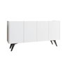 Hanah Home Consola Moderna Blanca 150x76x40 cm, Tablero de Partículas Melamina, Estilo Sofisticado y Funcional