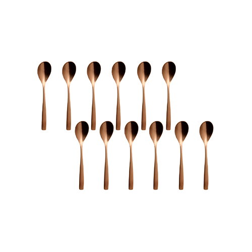 SUMMA Cuchara de Mesa Sinxelo Satin Cobre Acero Inoxidable 18% 20 cm (Set de 12)