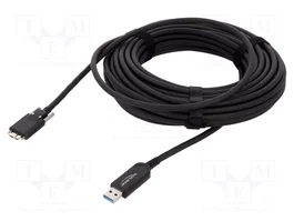 DeLOCK Cable óptico activo USB 10 Gbps Tipo-A a Micro-B con tornillos 15 m