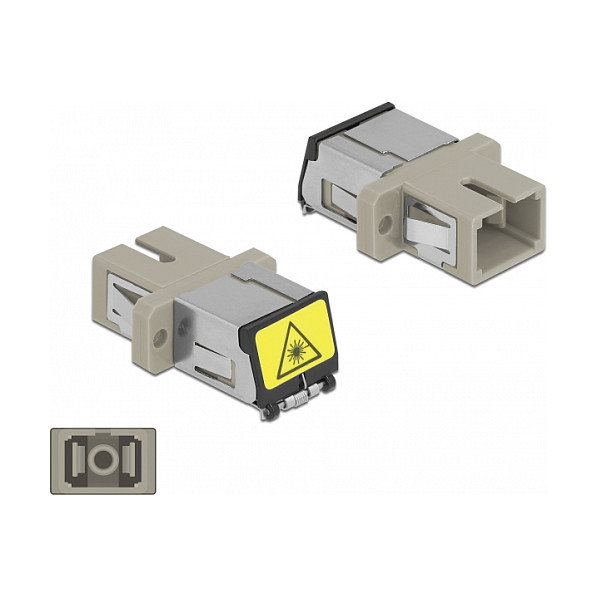 DeLOCK Acoplador de Fibra Óptica SC Simplex con Protección Láser Beige DeLOCK Acoplador de Fibra Óptica SC Simplex con Protección Láser Beige
