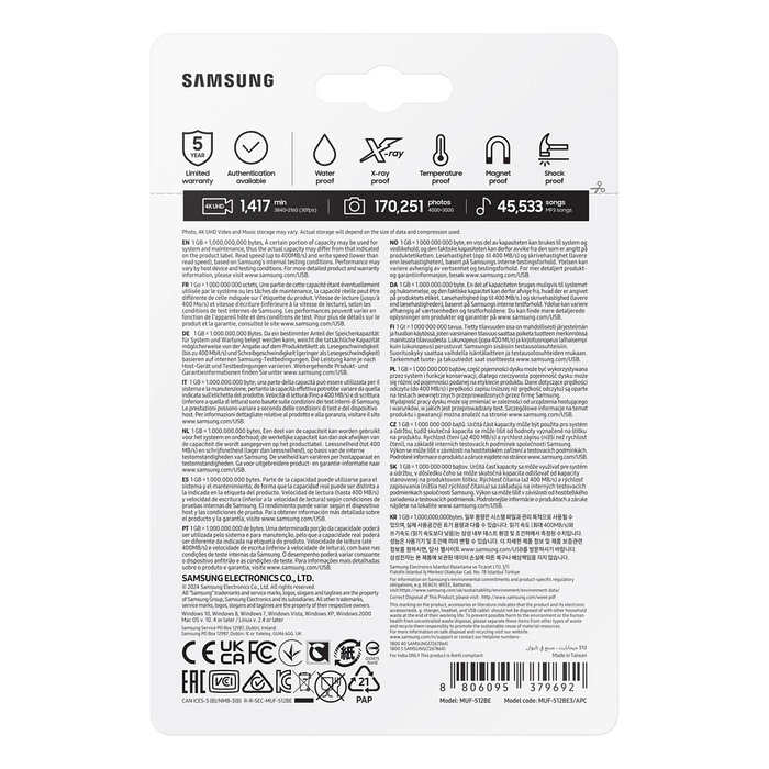 Samsung BAR Plus MUF-512BE 512 GB Plata Samsung BAR Plus MUF-512BE 512 GB Plata