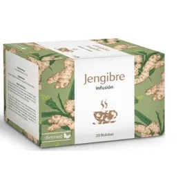 DIETMED Jengibre Infusión 20 Bolsitas, Té de Hierbas 100% Rizoma de Jengibre, Complemento Alimenticio
