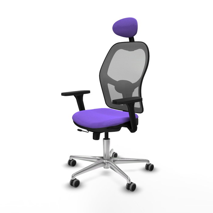 PIQUERAS Y CRESPO Silla de oficina Jorquera con mecanismo Sincro/Traslack, Tela Lila y Malla Gris PIQUERAS Y CRESPO Silla de oficina Jorquera con mecanismo Sincro/Traslack, Tela Lila y Malla Gris