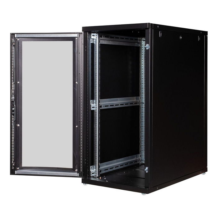 ROLINE Rack 19 Pulgadas Rack o Bastidor Independiente 26U, 600x1000 mm, 1000 kg de Carga, Puerta de Plexiglas Negro, Referencia 26.21.0148