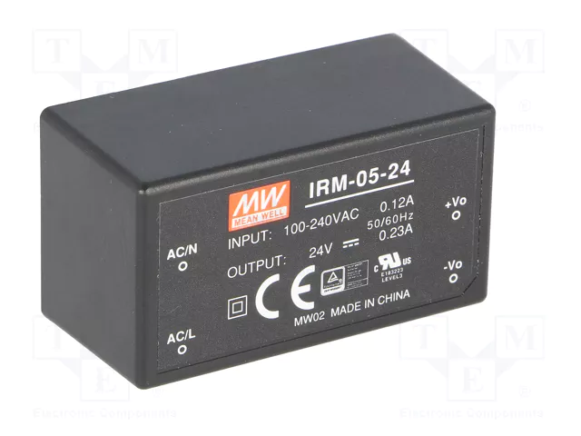 MEAN WELL IRM-05-24 Convertidor AC/DC 5,52W 24V DC MEAN WELL IRM-05-24 Convertidor AC/DC 5,52W 24V DC
