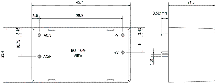 MEAN WELL IRM-05-24 Convertidor AC/DC 5,52W 24V DC MEAN WELL IRM-05-24 Convertidor AC/DC 5,52W 24V DC