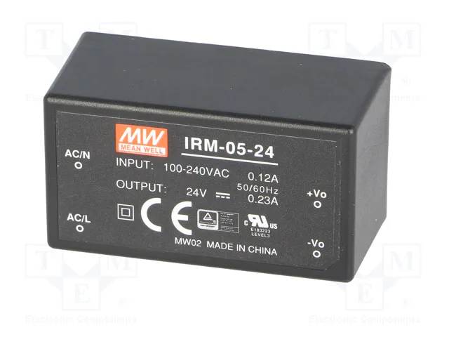MEAN WELL IRM-05-24 Convertidor AC/DC 5,52W 24V DC MEAN WELL IRM-05-24 Convertidor AC/DC 5,52W 24V DC