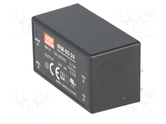 MEAN WELL IRM-05-24 Convertidor AC/DC 5,52W 24V DC MEAN WELL IRM-05-24 Convertidor AC/DC 5,52W 24V DC