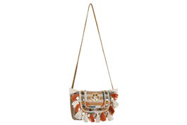 DKD Home Decor Bolso de Algodón y Poliéster Naranja 25x9x75 cm
