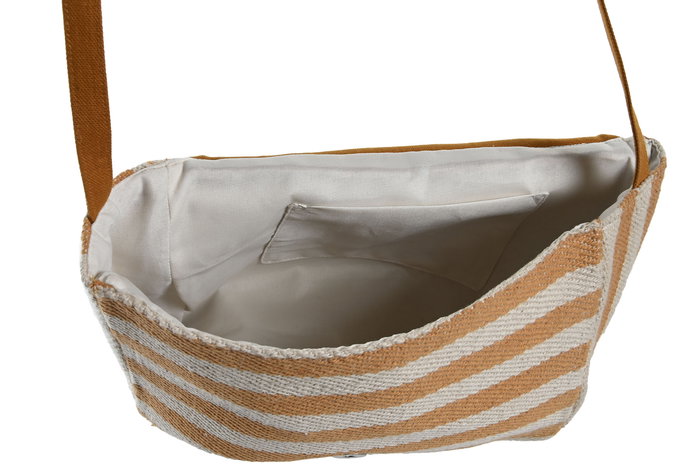 DKD Home Decor Bolso Mediterraneo Naranja Beige Poliester 9 x 75 x 25 cm (2 Unidades)