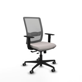 PIQUERAS Y CRESPO Silla de oficina Haches con mecanismo Sincro/Traslack, Blanco y Gris