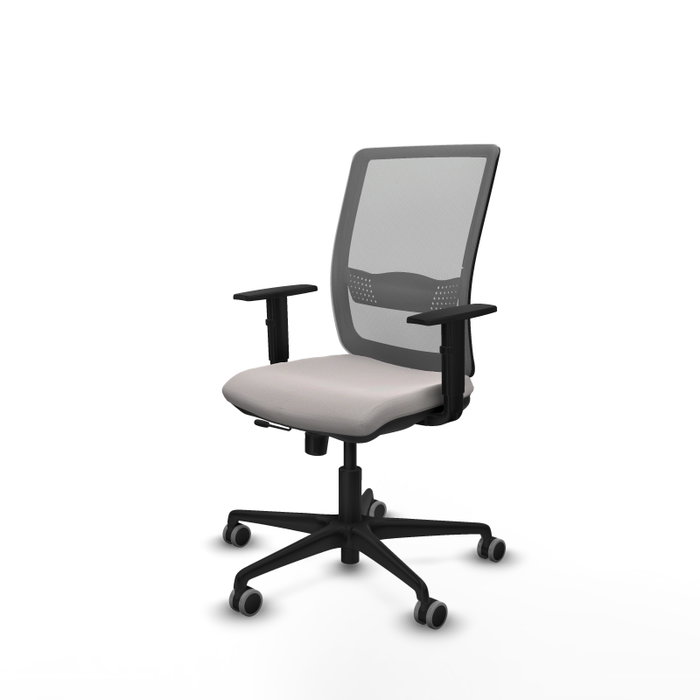 PIQUERAS Y CRESPO Silla de oficina Haches con mecanismo Sincro/Traslack, Blanco y Gris