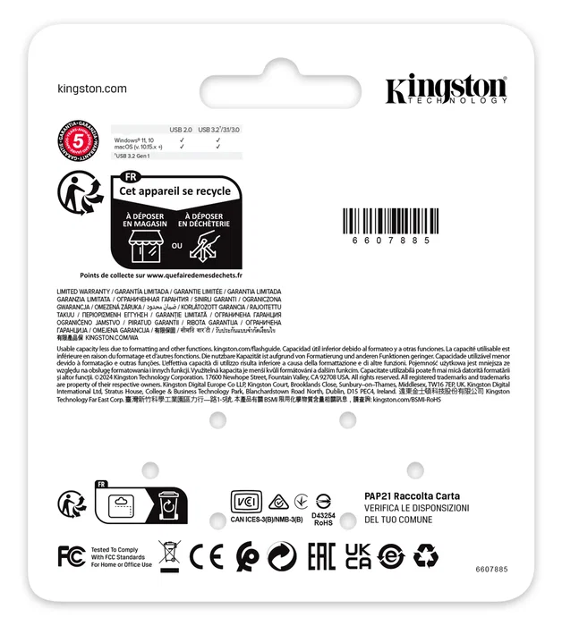 Kingston DataTraveler SE9 G3 - Unidad Flash USB 64 GB, USB 3.2 Gen 1, Carcasa Metálica Dorada para Llavero, Velocidad Lectura 220 MB/s, Color Negro